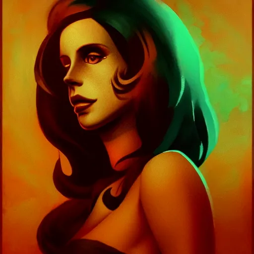 Image similar to color head portrait of lana del rey as a zombie with soft, 7 days to die zombie, gritty background, fine art, award winning, intricate, elegant, sharp focus, cinematic lighting, digital painting, 8 k concept art, art by michael hussar, art by brom, art by guweiz and z. w. gu, 8 k