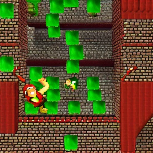 Prompt: donkey kong n 6 4 crystal cave