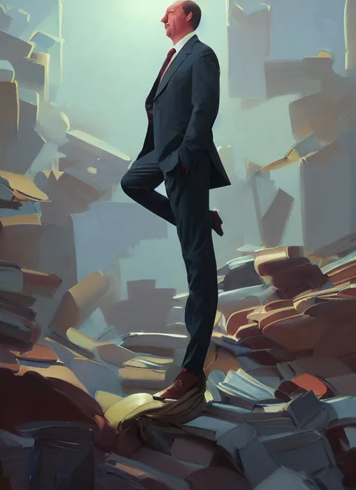 Image similar to portrait of saul goodman, lawyer clothing, painting by sargent and leyendecker, asymmetrical, intricate, elegant, matte painting, illustration,, by rhads, by greg rutkowski, by greg tocchini, by james gilleard, by joe fenton