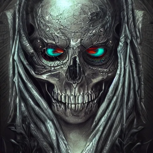 Image similar to super detailed portrait of the god of death, fantasy art