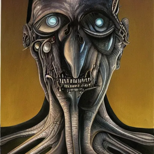 Image similar to a beautiful painting representative of the art style of giger