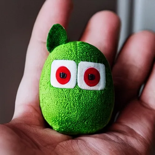 Prompt: a photo of a smiling cute avocado plushie, real trending on instagram image