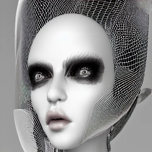 Image similar to closeup portrait of an absurdly beautiful, graceful, sophisticated, fashionable cyberpunk mechanoid gravure idol, an ultrafine hyperdetailed illustration by irakli nadar, matt wisniewski style, fashion photography, intricate linework, porcelain skin, unreal engine 5 highly rendered, global illumination, radiant light, detailed and intricate environment