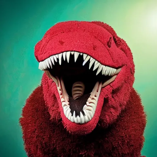 Prompt: photo of a tyrannosaurus clown