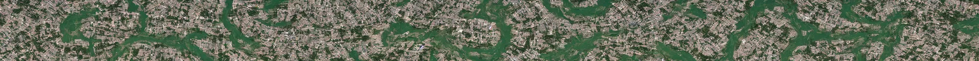 Image similar to satellite view of a town shaped like an alligator