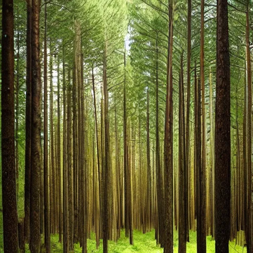 Prompt: a perfect photo of pine forest. Behance