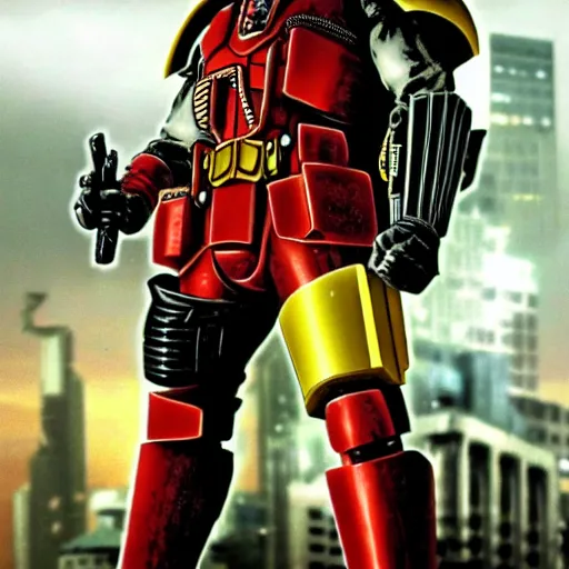 Image similar to amazing anime screenshot of Judge Dredd