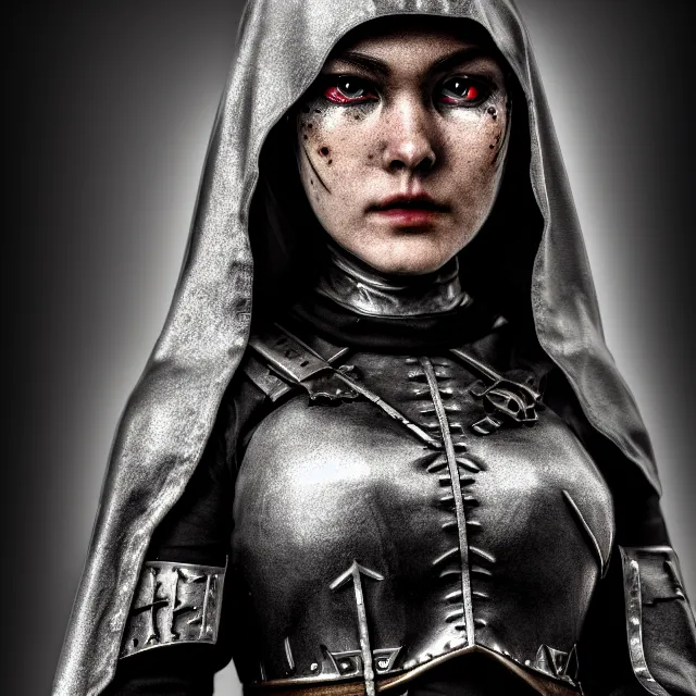 Prompt: photo of acyberpunk nun warrior highly detailed 8 k hdr smooth sharp focus high resolution award - winning photo