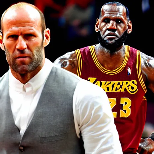 Prompt: Jason Statham as LeBron James