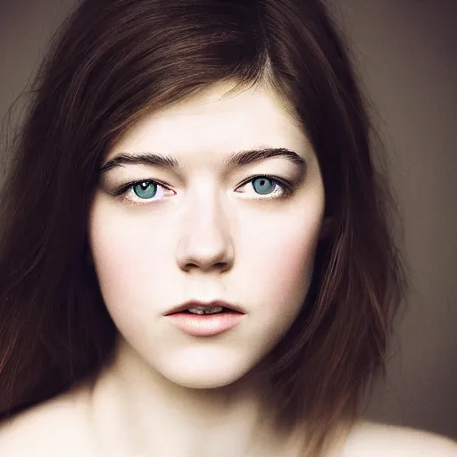 Prompt: a masterpiece portrait photo of a beautiful young woman who looks like a huge mary elizabeth winstead, symmetrical face