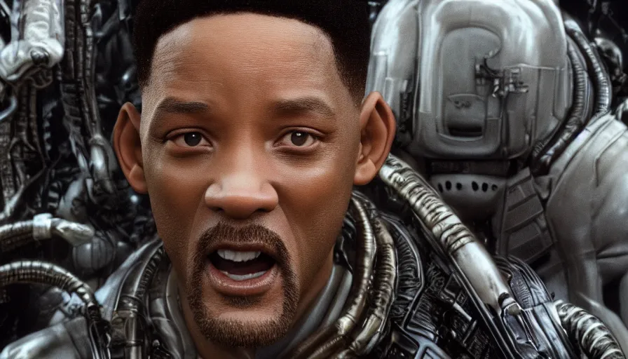 Prompt: film still of will smith in aliens by ridley scott, hyperdetailed, artstation, cgsociety, 8 k