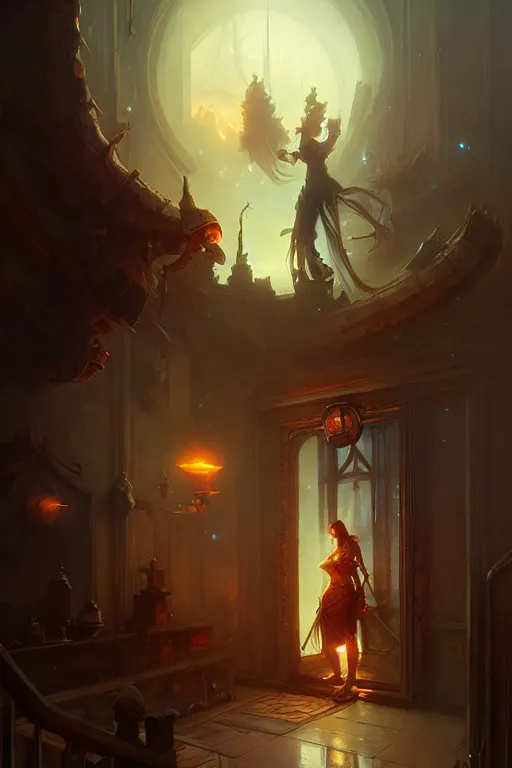 Image similar to welcome home by bayard wu, anna podedworna, gaston bussiere, greg rutkowski