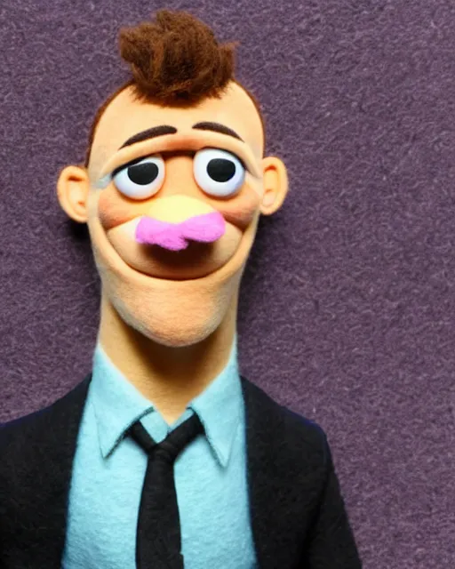 Prompt: adin ross as a muppet. highly detailed felt. hyper real photo. 4 k.