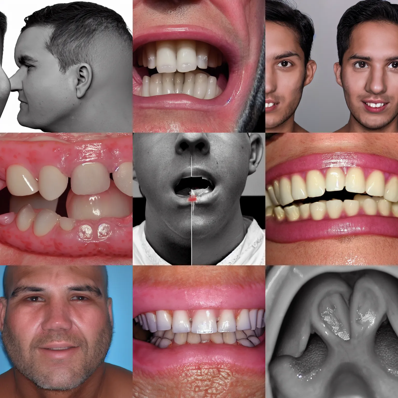 Prompt: Extensive maxillofacial and oral myiasis in a 28-year-old man