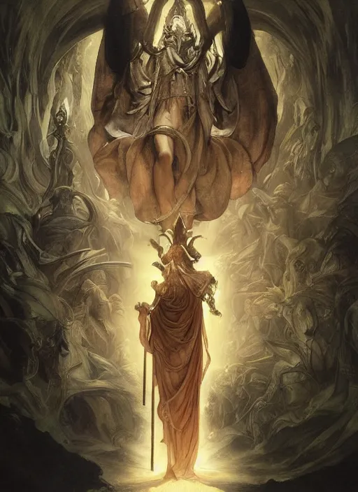 Image similar to movie poster art priest casting divine quest spell, physically accurate, moody dynamic lighting, very very intricate, very very elegant, highly detailed, digital painting, artstation, HR GIGER, Hieronymus Bosch, Francis Bacon, concept art, smooth, very beautiful, sharp focus, illustration, art by artgerm and greg rutkowski and alphonse mucha