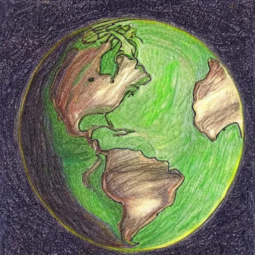 the earth in drawing | Stable Diffusion