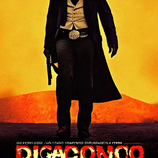 Prompt: a new movie poster for django unchained