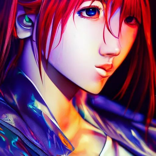 Image similar to Photorealistic Asuka Soryu. Hyperdetailed photorealism, 108 megapixels, amazing depth, glowing rich colors, powerful imagery, psychedelic Overtones, 3D finalrender, 3d shading, cinematic lighting, artstation concept art