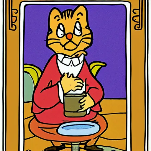 Image similar to Garfield tarot card