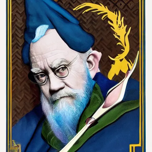 Prompt: dumbledore as art deco, painting