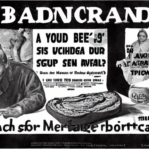 Image similar to an advertisement for a explosive bread