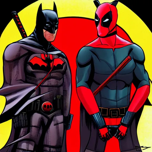 Prompt: Batman and Deadpool together 4K quality Digital art