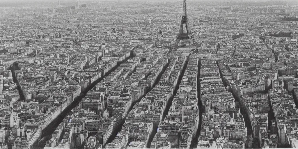 Image similar to a crowd of 6 0, 0 0 0 protesting around the eiffel tower, bird's eye view, polaroid, 6 0's, hyperrealism, no blur, 4 k resolution, ultra detailed