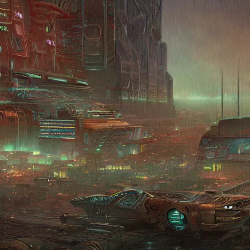 Prompt: sci-fi retro style wasteland city full of retro robots planet full of junk atmosferic cloudy rainy foggy beutiful surface digital painting, artstation, concept art, soft light, hdri, smooth, sharp focus, illustration, fantasy, intricate, elegant, highly detailed, D&D, matte painting, in the style of Greg Rutkowski and Alphonse Mucha and artemisia, 8k, highly detailed, jurgens, rutkowski, bouguereau, pastoral, rustic, georgic