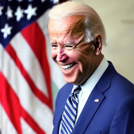 Prompt: joe biden smiling while wearing a maid costume