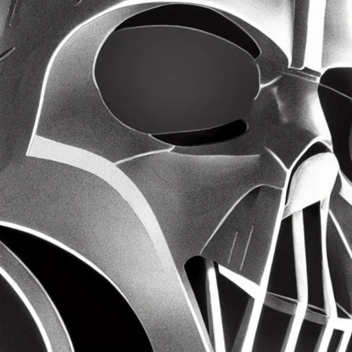 Prompt: closeup photo of the skull of darth vader