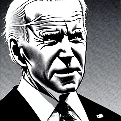 Image similar to Joe Biden looking sinister, by Tsutomu Nihei, highly detailed