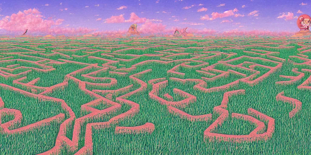 Image similar to the grand landscape of the endless maze, art by kotaro chiba