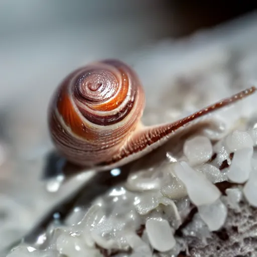 Prompt: snail ice cream macro view