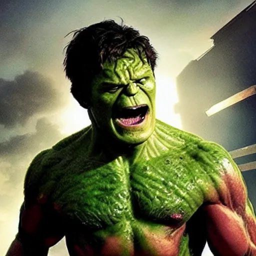 Prompt: tom holland as the hulk