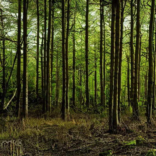 Image similar to werecrow, photograph captured in a forest