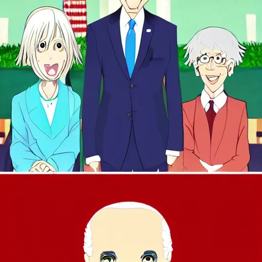 Prompt: Joe Biden anime Illustration by Masaaki Yuasa