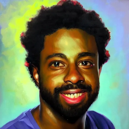 Image similar to oil painting of TriHard