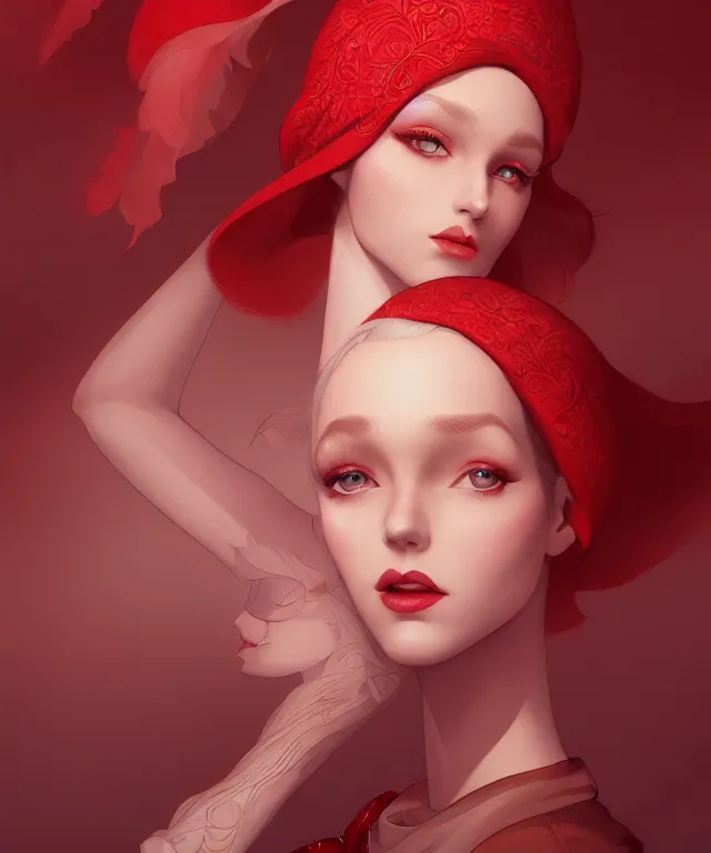 Image similar to berets of paris by charlie bowater and anna dittmann and artgerm and clemens ascher, intricate, elegant, red and beige mist, highly detailed, dramatic lighting, sharp focus, octane render, trending on artstation, artstationhd, artstationhq, unreal engine, 4 k, 8 k