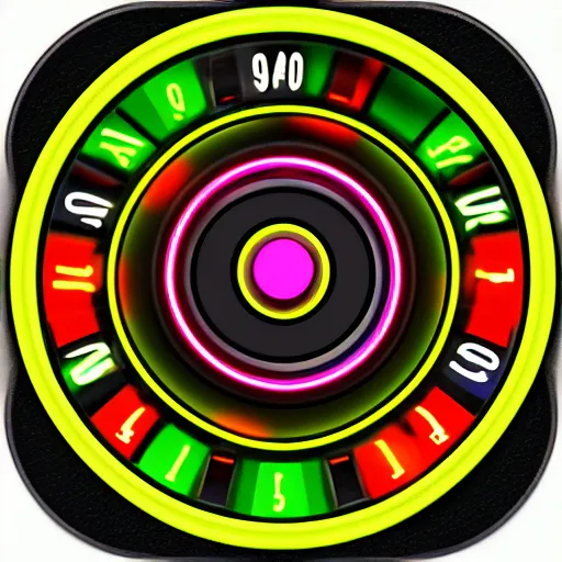 Image similar to roulette icon, neon style