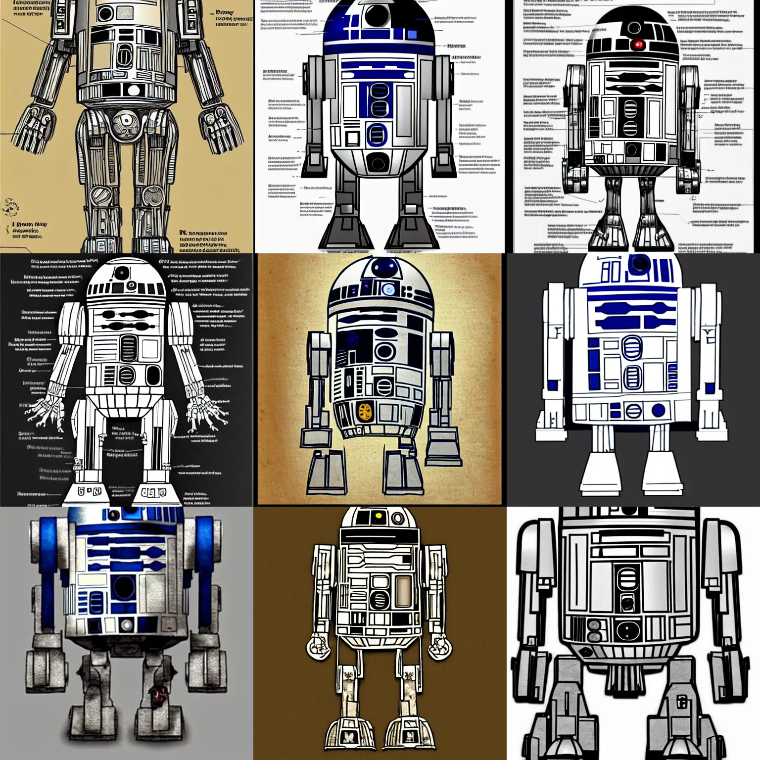 Prompt: r 2 d 2, anatomical diagram