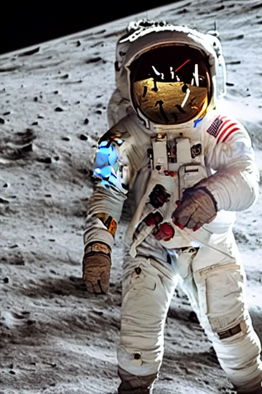 Prompt: astronaut drinking a bottle cola on the moon