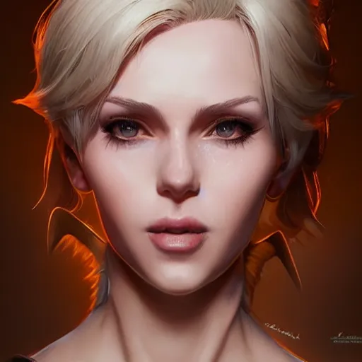 Image similar to kerli koiv as cindy aurum ff 1 5, character headshot concept art, sharp, digital matte painting, art by artgerm, greg rutkowski, wlop, dramatic lighting, trending on artstation