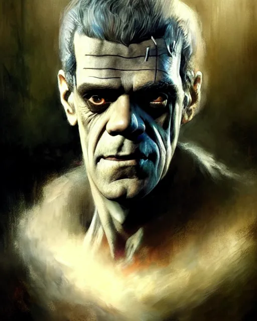 Prompt: portrait of boris karloff's frankenstein, fantasy character portrait, ultra realistic, concept art, intricate details, highly detailed by greg rutkowski, gaston bussiere, craig mullins, simon bisley