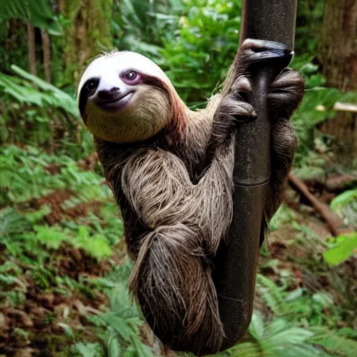 Image similar to sloth with a gun