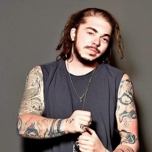 Prompt: post Malone without tattoos