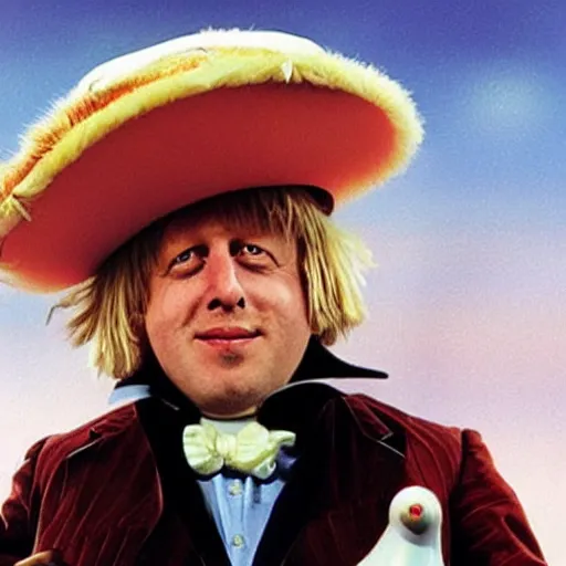 Image similar to Boris Johnson as the childsnatcher from Chitty Chitty Bang Bang