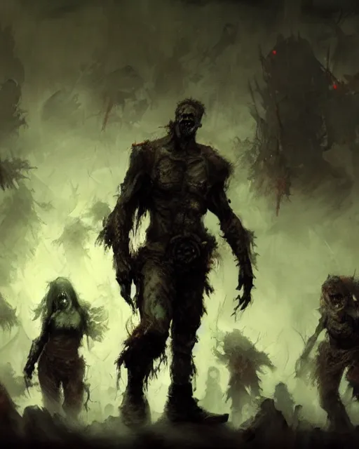 Prompt: zombie horde, in the style of craig mullins, ruan jia, kentaro miura, greg rutkowski, loundraw