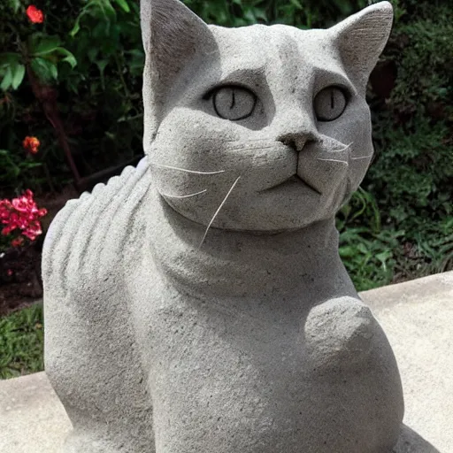 Image similar to stone statue of a cat