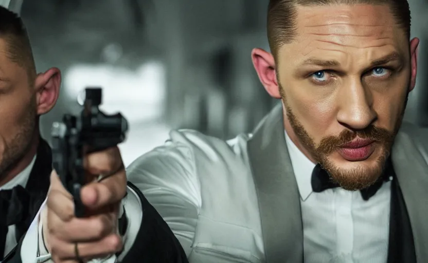 film still of Tom Hardy as James Bond in No Time To Stable Diffusion OpenArt