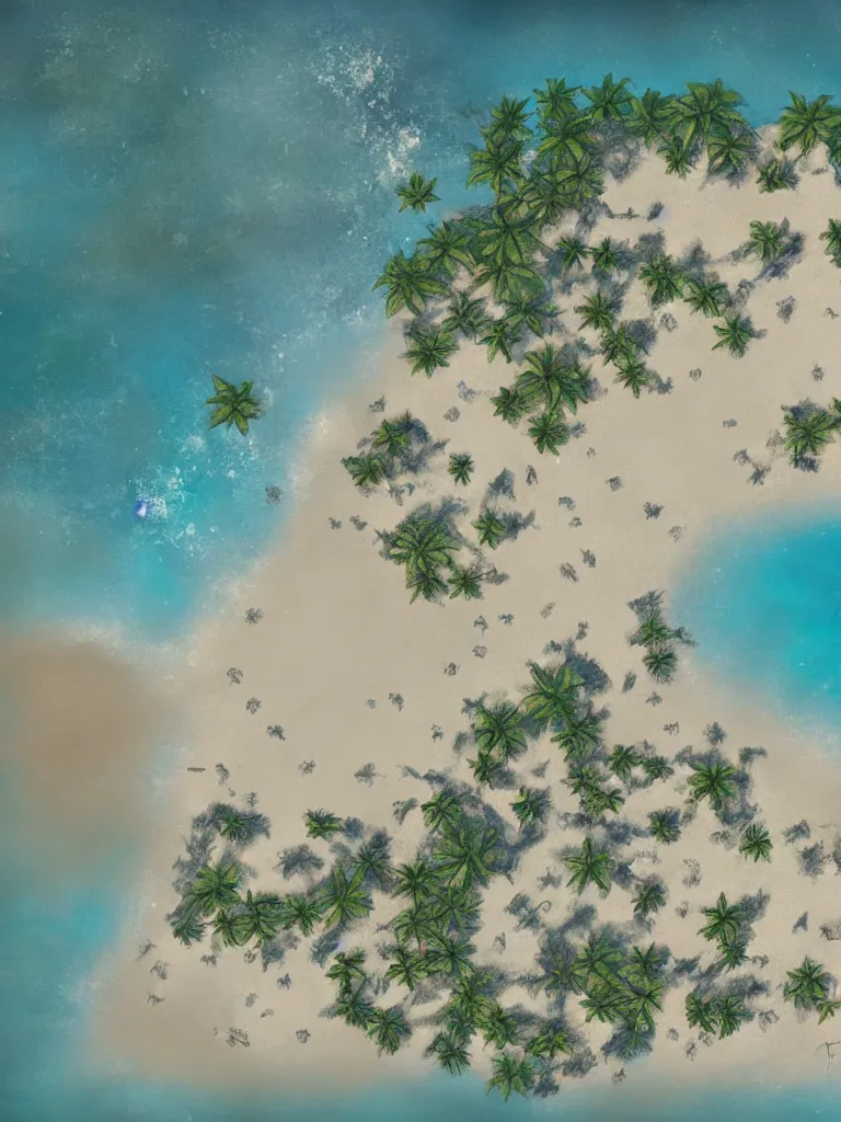 Prompt: beach from above by disney concept artists, blunt borders, rule of thirds